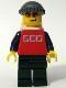 LEGO Minifigure-Red Shirt with 3 Silver Logos, Dark Blue Arms, Orange Glasses, Backpack-Town / City-CTY066-Creative Brick Builders